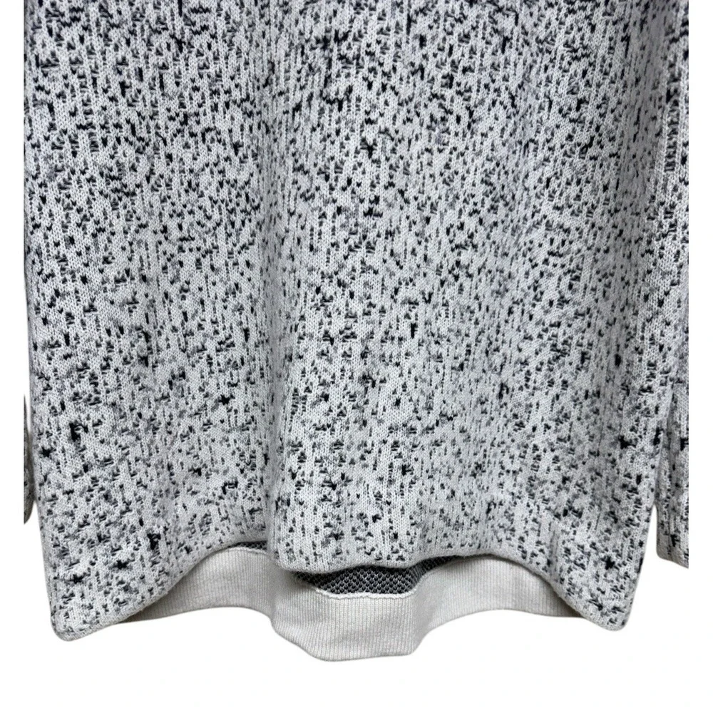 Athleta Marled Black Cream Cashmere Wool Blend Turtleneck Sweater Women's Medium